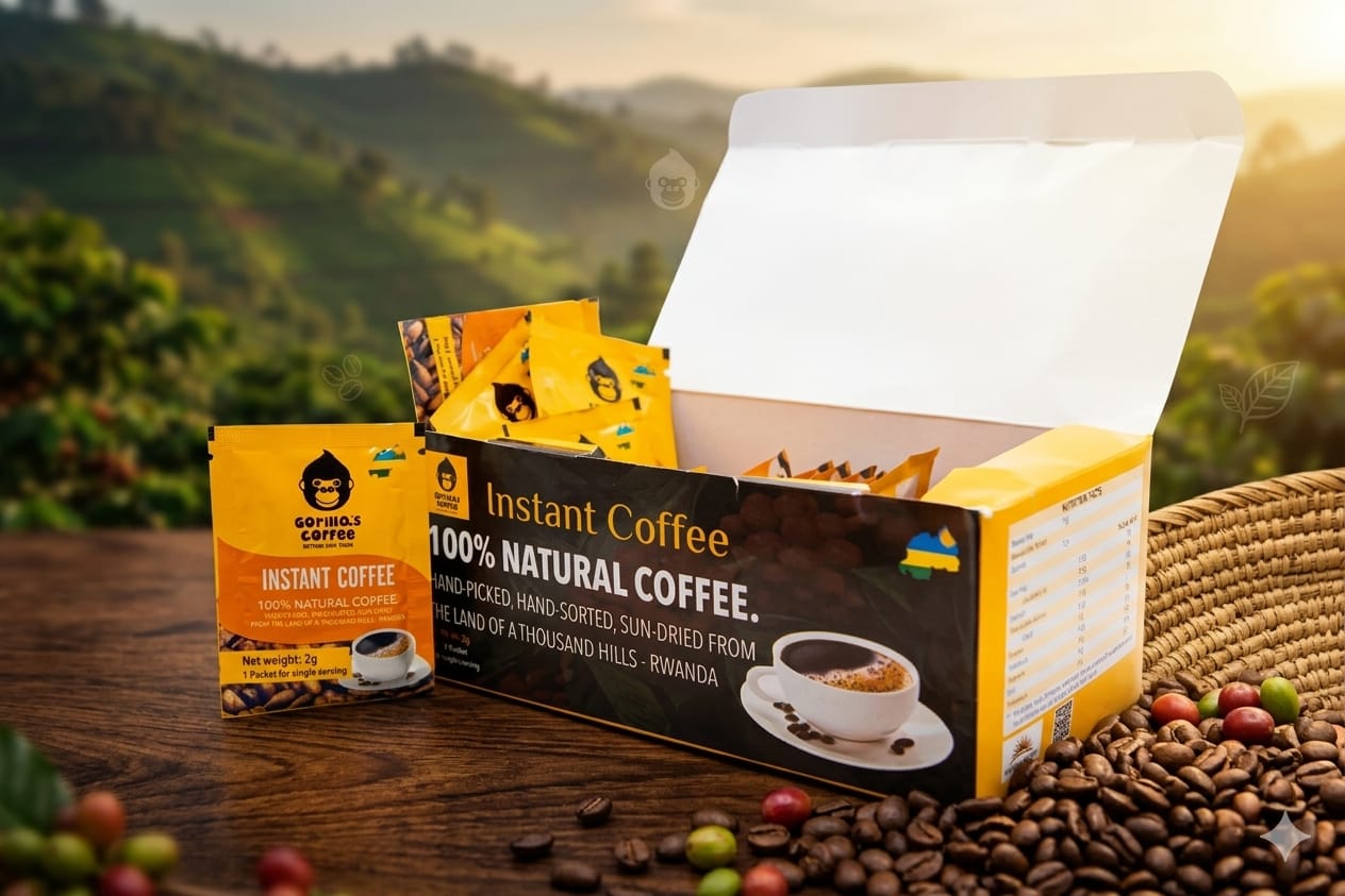 ☕ 2g x 50 Sobres de Café Instantáneo Gorilla’s Coffee – Ruanda
