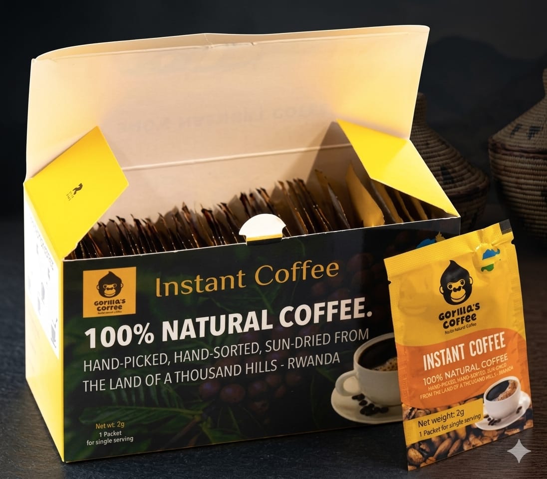 ☕ 2g x 50 Sobres de Café Instantáneo Gorilla’s Coffee – Ruanda