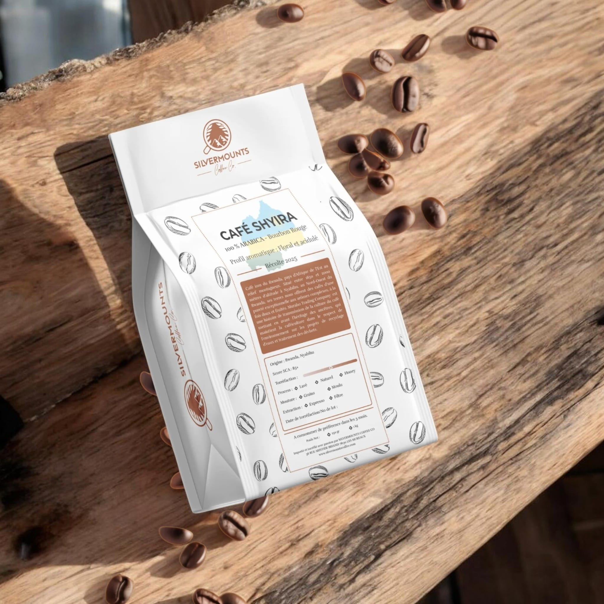 (Café en Grains)                      Café Shyira – Un café d’exception aux arômes raffinés - 250gr