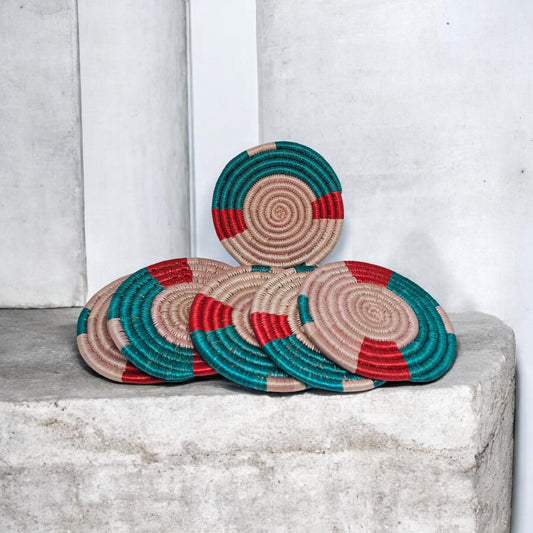 Sous-verres artisanaux tressés à la main – Artisanat du Rwanda (Lots 6)